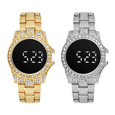 Relógio de pulso masculino de luxo digital gelado Bling strass LED mostrador de data quartzo comprar usado  Enviando para Brazil