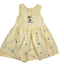 Vestido Minnie Mouse Vintage Walt Disney World Meninas 4T Amarelo Gingham Sem Mangas comprar usado  Enviando para Brazil