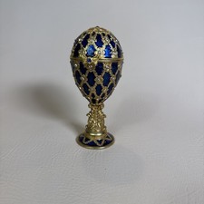 Caixa de música Krischerco Imperial ovo azul e dourado esmalte joias bugigangas comprar usado Caixa de música Krischerco Imperial ovo azul e dourado esmalte joias bugigangas comprar usado  Enviando para Brazil