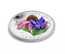 2013 Canadá Coneflower and Butterfly $20 vidro Murano (veneziano) 99,99% prata comprar usado  Enviando para Brazil