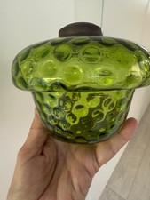 fonte antiga de lâmpada de óleo verde oliva com gota de covinha comprar usado  Enviando para Brazil
