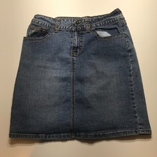 V.S.H. Saia Jeans Feminina 8 Azul Denim Aba Traseira Bolso Reto Casual Festival comprar usado  Enviando para Brazil