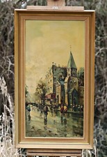 Używany, Antonio Devity (1901-1993) - Street Scene Of Paris, Oil On Canvas Painting na sprzedaż  PL