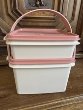 Vintage Tupperware 1674, Kit de Almoço Quadrado, Rosa comprar usado  Enviando para Brazil