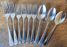 6 GARFOS DE JANTAR E 3 COLHERES DE SOBREMESA VINTAGE SHEFFIELD FIRTH STAYBRITE inglês antigo comprar usado  Enviando para Brazil