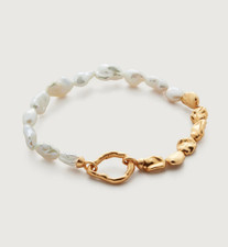 Pulseira de pérolas MONICA VINADER Keshi ouro 18k Vermeil RRP £ 199 tamanho P M comprar usado  Enviando para Brazil
