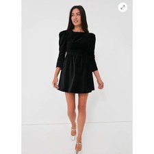 Batsheva Black Cotton Velvet Square Neck Mini Prairie Dress Puff Sleeve Sz 12 14, usado comprar usado Batsheva Black Cotton Velvet Square Neck Mini Prairie Dress Puff Sleeve Sz 12 14, usado comprar usado  Enviando para Brazil