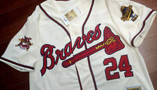 Novo em folha! Camiseta Atlanta Braves #24 Deion Sanders Cooperstown 2 patch costurada marfim comprar usado  Enviando para Brazil