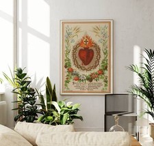 Cartaz arte impressão pintura devocional católica cartão sagrado do Sagrado Coração de Jesus comprar usado  Enviando para Brazil