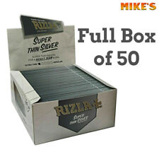 Caixa completa de 50 papéis prata Rizla king size slim superfino REDUZIDO £20,99 comprar usado  Enviando para Brazil