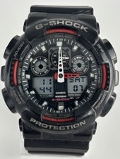 Usado, Casio G-Shock GA-100 50mm relógio digital/analógico quartzo preto/vermelho com pulseira e bateria comprar usado  Enviando para Brazil