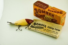 Isca de pesca antiga vintage bombardeiro minnow na caixa com papelada JJ20, usado comprar usado  Enviando para Brazil