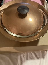 Caçarola Fire King de cobre e vidro prato de 1,5 quartos com tampa e parte inferior feita nos EUA comprar usado  Enviando para Brazil