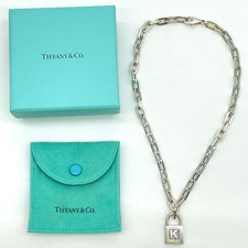 Autêntica Tiffany & Co. Corrente de bloqueio SV 925 31,6 gramas colar com caixa/saco de pó BL060010 comprar usado  Enviando para Brazil