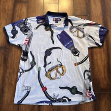 Camisa polo vintage Ralph Lauren tamanho AOP grande relógio de mergulho feito nos EUA, usado comprar usado  Enviando para Brazil