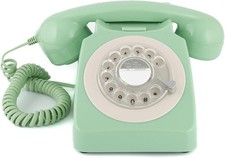 Telefon retro GPO 746 obrotowa tarcza wyboru lata 70. design miętowa zieleń, używany na sprzedaż  PL