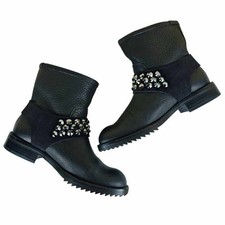 Botas de motociclista Pedro Garcia Kian couro cravejado de cristal $875 IT 38 EUA 8 comprar usado  Enviando para Brazil
