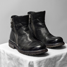 Usado, Botas italianas MOMA couro preto robusto zíper motociclista combate tornozelo UE36-7 US6-6,5 comprar usado  Enviando para Brazil