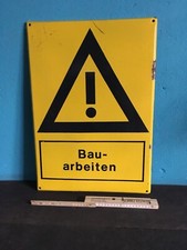 Altes emailleschild bauarbeite gebraucht kaufen Altes emailleschild bauarbeite gebraucht kaufen  Eldena