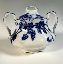 Antiguo azucarero semiporcelana English Flow Blue Staffordshire, "Warwick" segunda mano  Embacar hacia Argentina