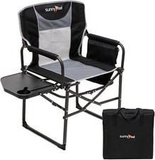 Cadeira SunnyFeel Camping Director, cadeira dobrável portátil com mesa lateral e Sto comprar usado  Enviando para Brazil
