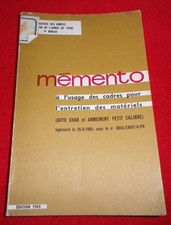 Livre Mémento à usage cadres pour entretien matériels Auto char & armement 1965 comprar usado  Enviando para Brazil