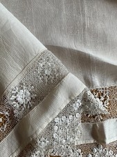 Usado, Cortina de algodão francesa vintage - Renda e vieiras - Cortina off-white - Feita à mão comprar usado  Enviando para Brazil