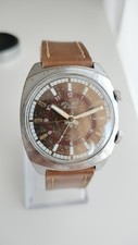 Vintage soviet Poljot mechanical alarm watch. Brown dial. Works great, usado comprar usado  Enviando para Brazil