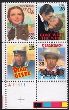 Scott #2445-2448a Classic Films 25¢ Placa Bloco de 4 Selos - MNH, usado comprar usado Scott #2445-2448a Classic Films 25¢ Placa Bloco de 4 Selos - MNH, usado comprar usado  Enviando para Brazil