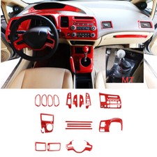 Conjunto completo de acabamento decorativo interior fibra de carbono vermelho MT para Honda Civic 2004-2009 comprar usado  Enviando para Brazil