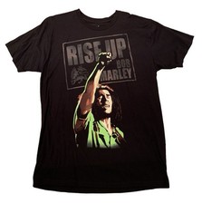 Usado, Camiseta gráfica preta Bob Marley 'Rise Up' streetwear urbano jamaica reggae tamanho XL comprar usado  Enviando para Brazil