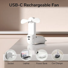 Mini ventilador portátil HUSSSH, ventilador manual 3 em 1, USB portátil recarregável BRANCO, usado comprar usado  Enviando para Brazil