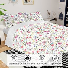 3pcs floral quilt for sale  USA