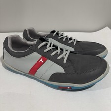 Tênis masculino True Linkswear PHX cinza couro vermelho golfe atlético sem cravos 12, usado comprar usado  Enviando para Brazil