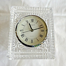 Waterford Reloj de Mesa de Escritorio Pequeño Cristal Corte Rectangular Vidrio segunda mano  Embacar hacia Argentina