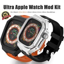 Kit de modificação de metal estojo pulseira para Apple Watch Ultra 8 7 6 pulseira de borracha esportiva comprar usado  Enviando para Brazil