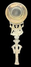 Um grande espelho romano de bronze figurado cabo mulher alada sentada em peixes, limpa, usado comprar usado  Enviando para Brazil