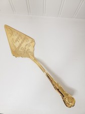 Antigo Sheffield banhado a ouro gravado feliz aniversário bolo ou torta servidor Itália 12" comprar usado  Enviando para Brazil