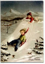 GINO BOCCASILE GiBi Bambini Sport Invernali Paesaggio di Neve PC Circa 1949 3, usado comprar usado  Enviando para Brazil