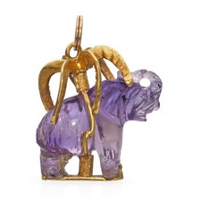 Pingente de elefante vintage de ouro amarelo 18K com ametista comprar usado  Enviando para Brazil