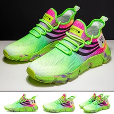 Tênis masculino feminino respirável ao ar livre multicolorido verde fluorescente casual comprar usado  Enviando para Brazil