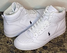 Tênis Ralph Lauren Polo Court High-Top Branco Novo Sem Caixa Masculino Tamanho 10 comprar usado  Enviando para Brazil