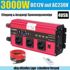3000W 6000W Przetwornica napięcia Falownik 12V 230V Falownik 4USB Pilot zdalnego sterowania na sprzedaż  Wysyłka do Poland