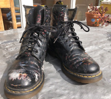 Usado, Bota de pintura Doctor Doc Dr Martens 8 furos ponto amarelo Air Wair preta US9Aus8UK8 comprar usado  Enviando para Brazil
