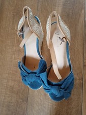 Denim wedge sandals for sale  WOLVERHAMPTON