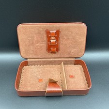 Estojo de joias vintage Tex bronzeado couro bovino grão superior 7,5" x 4" couro viagem manicure comprar usado Estojo de joias vintage Tex bronzeado couro bovino grão superior 7,5" x 4" couro viagem manicure comprar usado  Enviando para Brazil