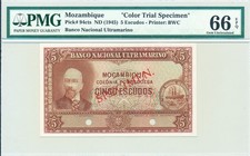 Usado, Banco Nacional Ultramarino Moçambique 5Escudos ND(1945)ColorTrial Spec PMG 66EPQ comprar usado  Enviando para Brazil