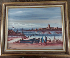 Peinture toile pêcheurs d'occasion  Plestin-les-Grèves