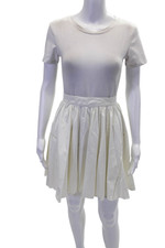 Saia Derek Lam 10 Crosby Feminina Zíper Traseiro Escada Renda Linha A Algodão Branco Tamanho 2 comprar usado  Enviando para Brazil