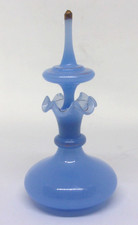 GARRAFA E ROLHA DE PERFUME DE VIDRO OPALINA FRANCESA ANTIGA - 19º. Century. comprar usado  Enviando para Brazil